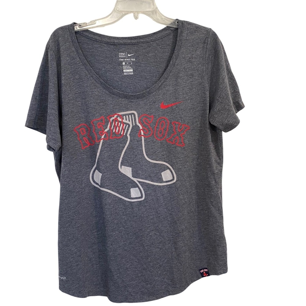 Nike Boston Red Sox Dri-Fit Graphic T-Shirt Womens XL Charcoal Grey‎ Heather MLB